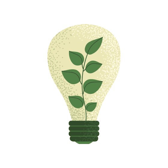 Light Bulb with Seedling Graphic Energy Effciency